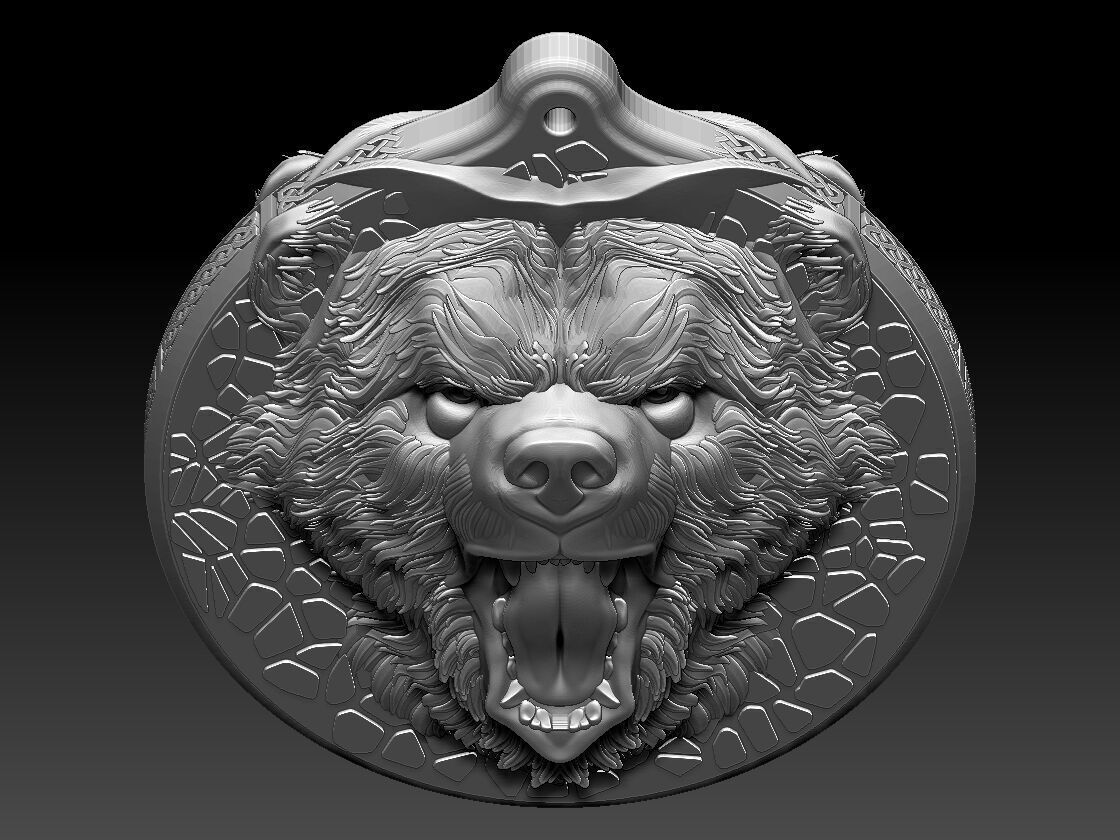 HM Bear Keychain Voronoi 03 3D print model_19