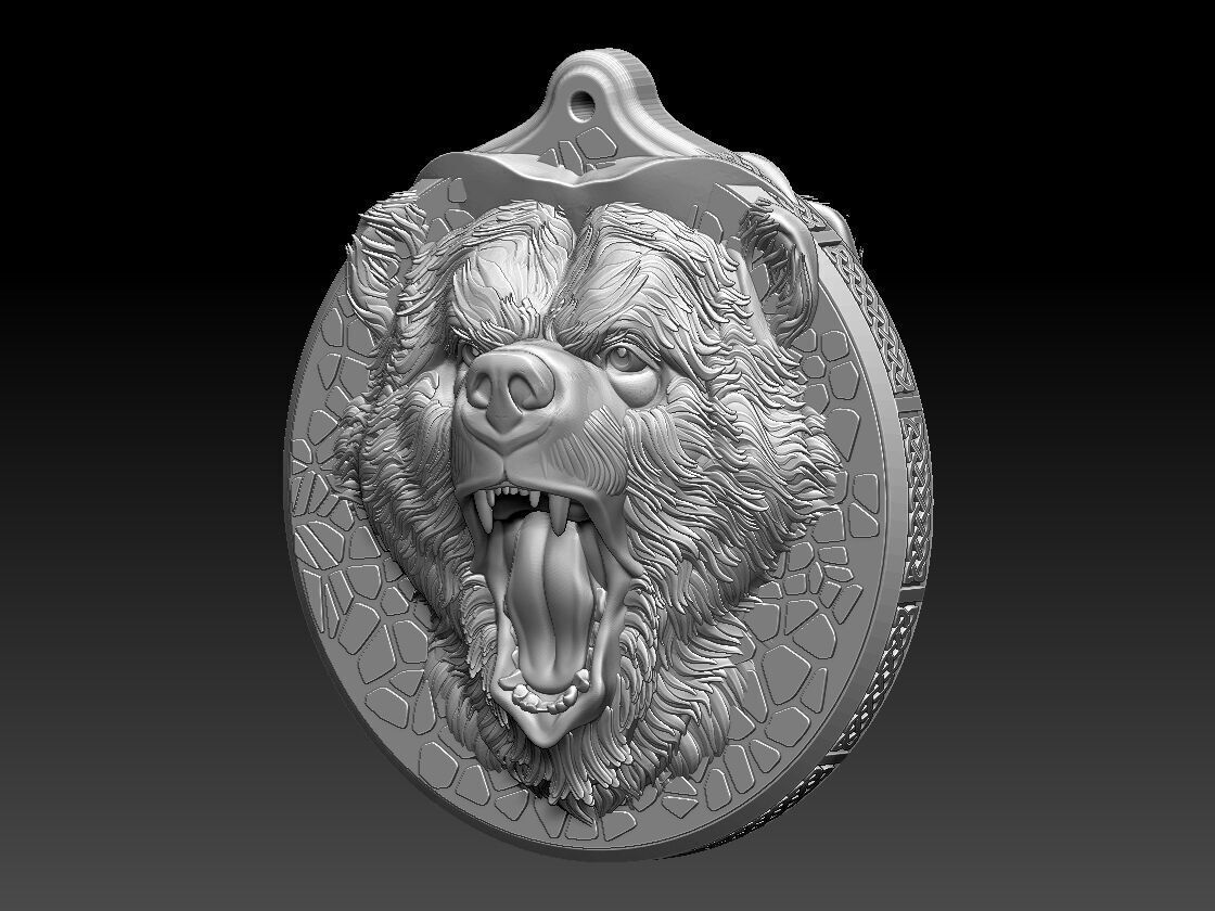 HM Bear Keychain Voronoi 03 3D print model_4