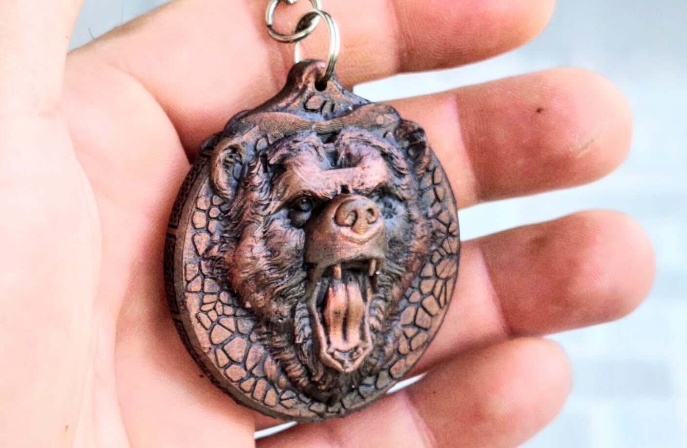 HM Bear Keychain Voronoi 03 3D print model_5