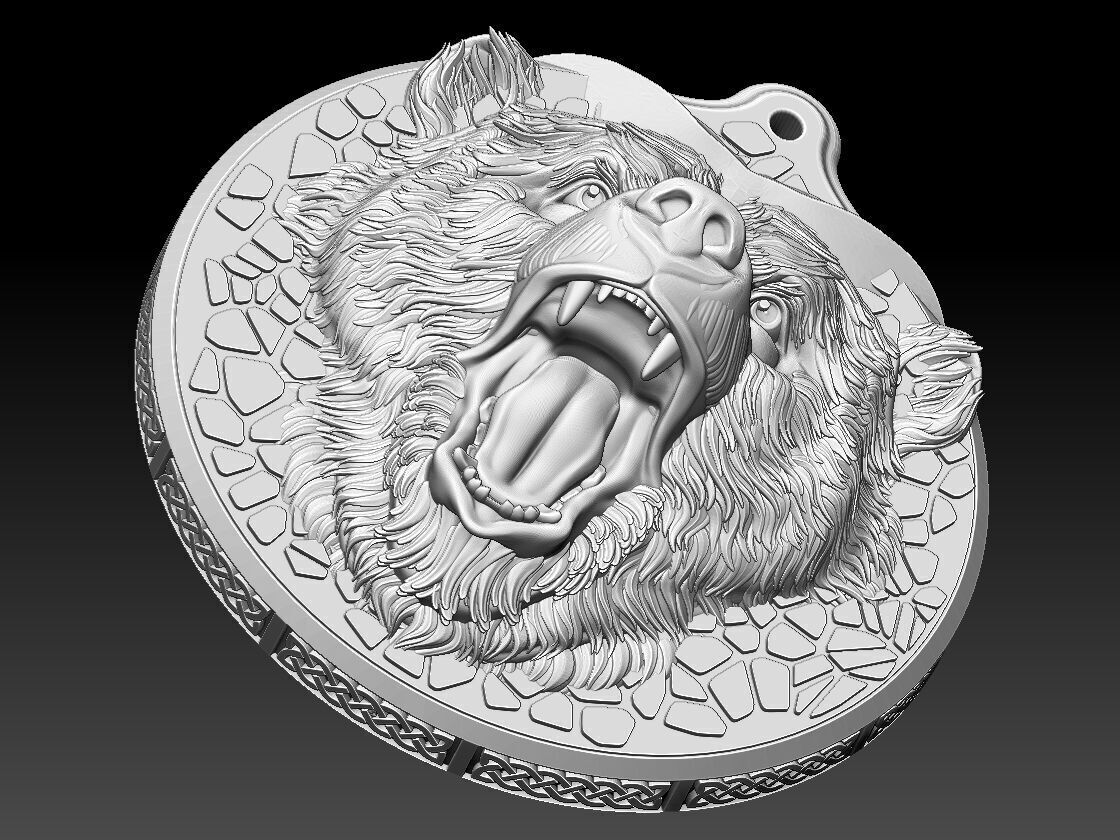 HM Bear Keychain Voronoi 03 3D print model_15