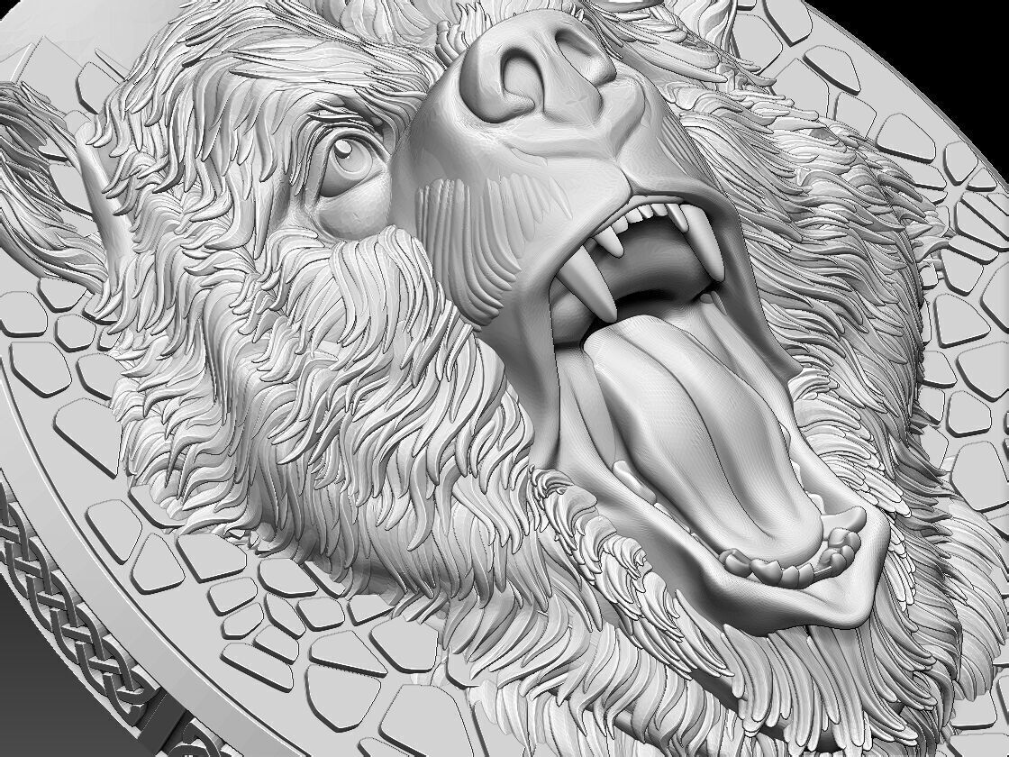 HM Bear Keychain Voronoi 03 3D print model_12