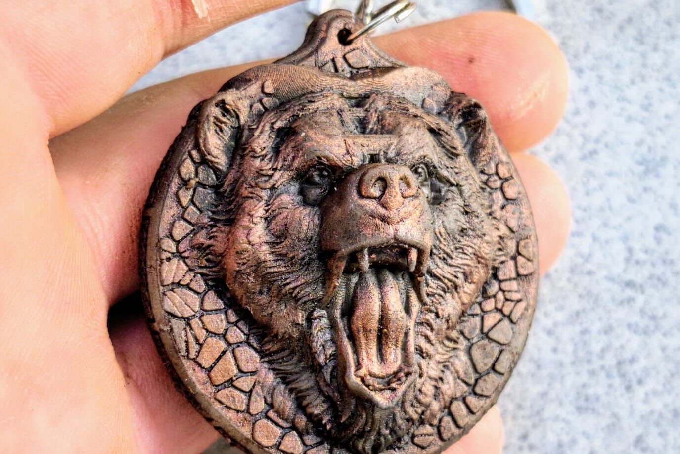 HM Bear Keychain Voronoi 03 3D print model_7