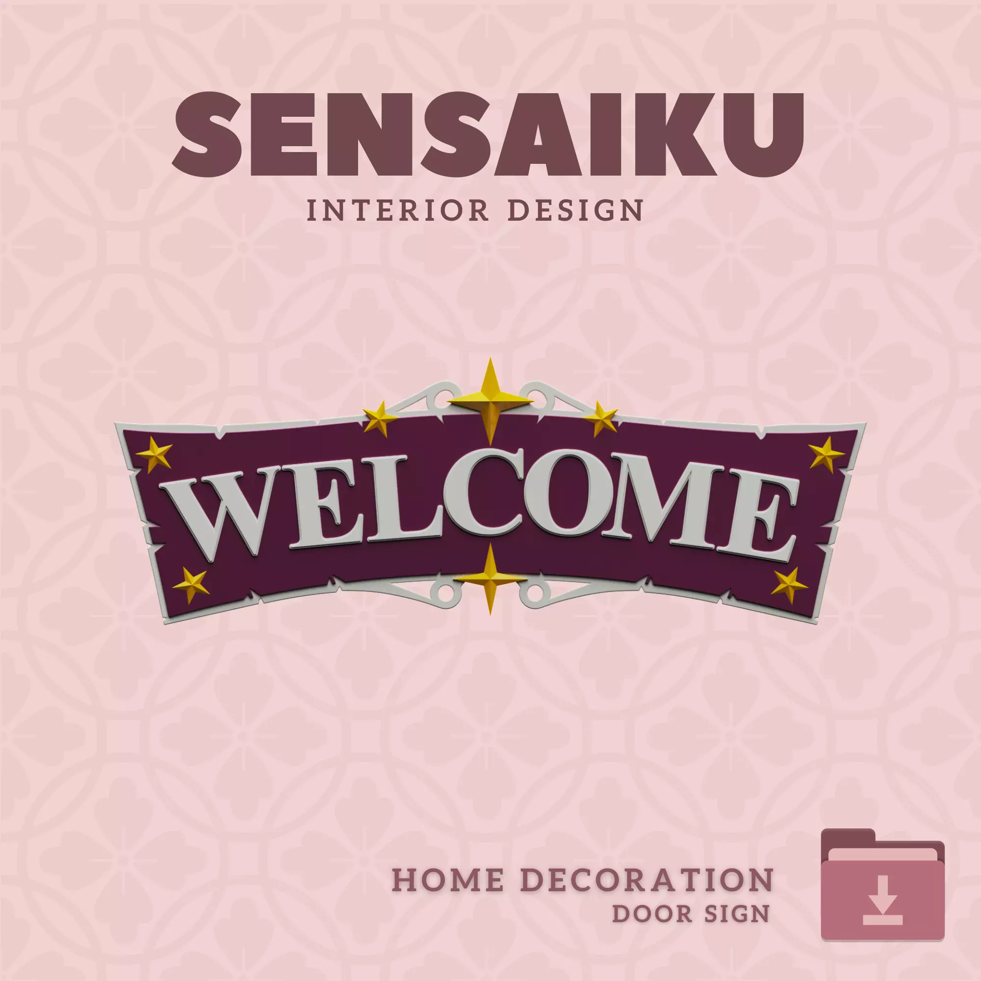 Pirate Marine Welcome Door Sign 3D Print File for DIY Home Decor 3D print model