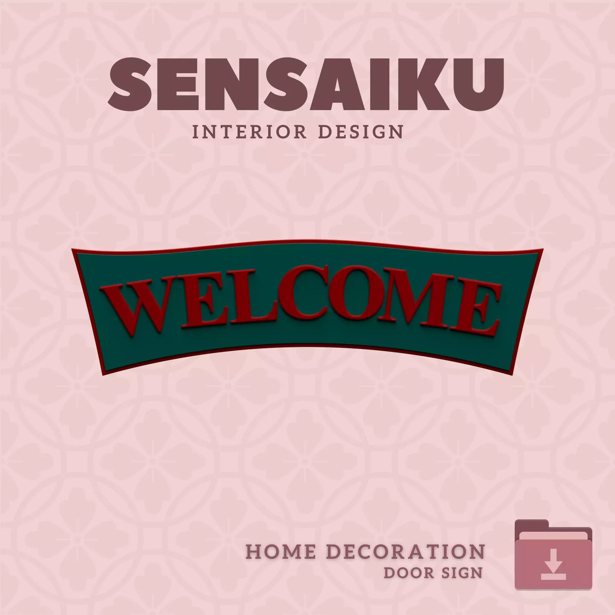 Pirate Marine Welcome Door Sign 3D Print File for DIY Home Decor 3D print model