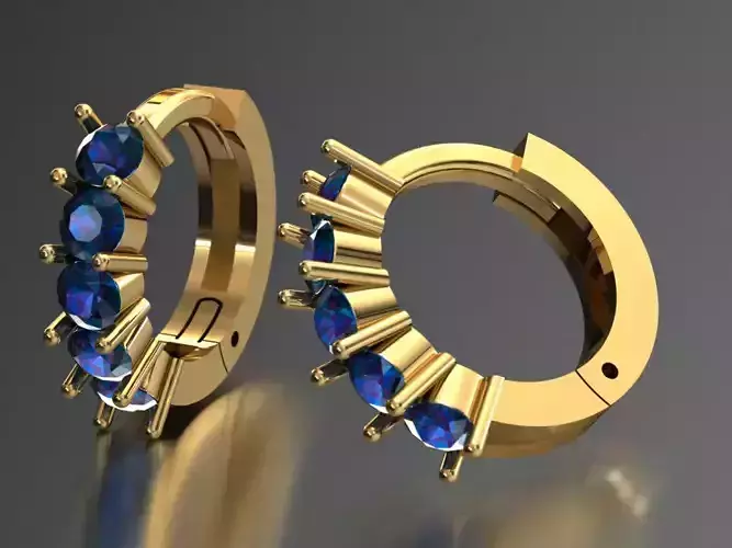 Sapphire Crescent Hoops 3D print model