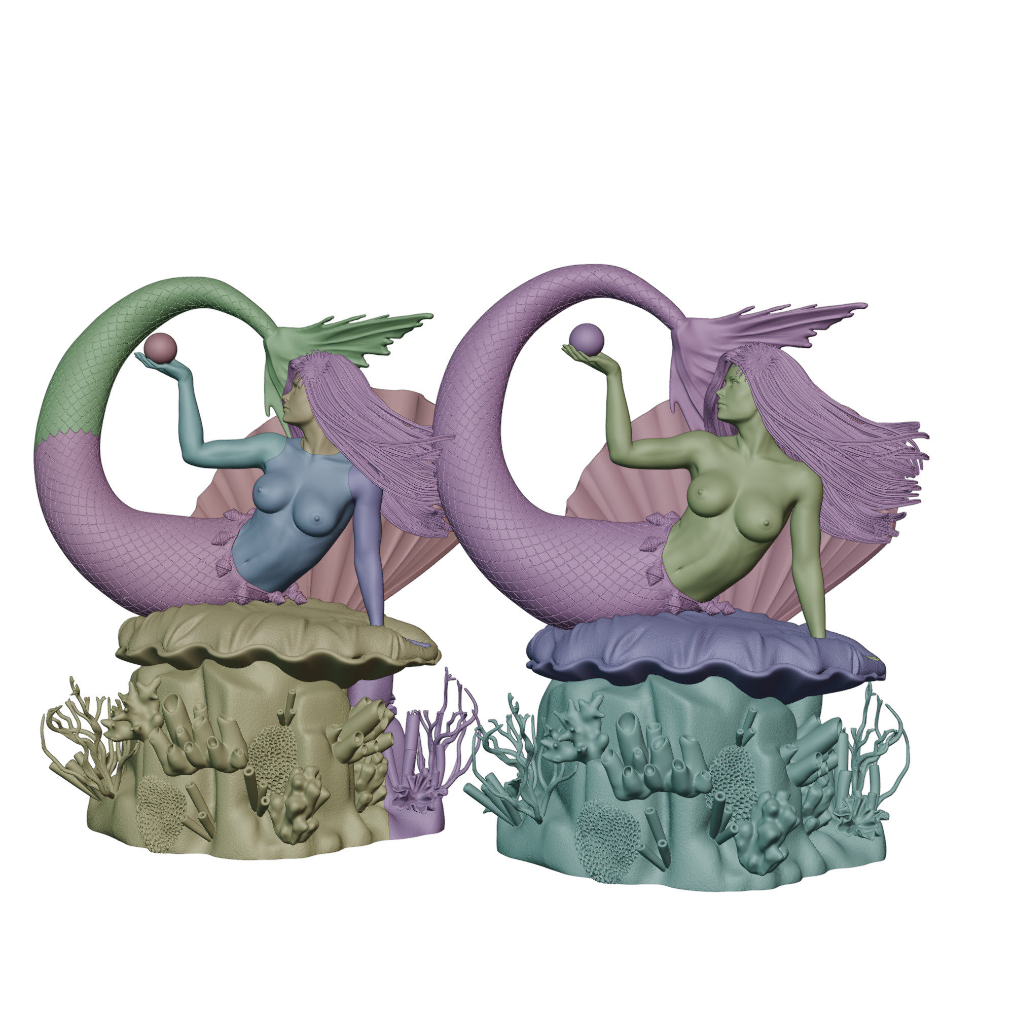 Mermaid SFW and NSFW Ready For 3D Printing 3D print model_10