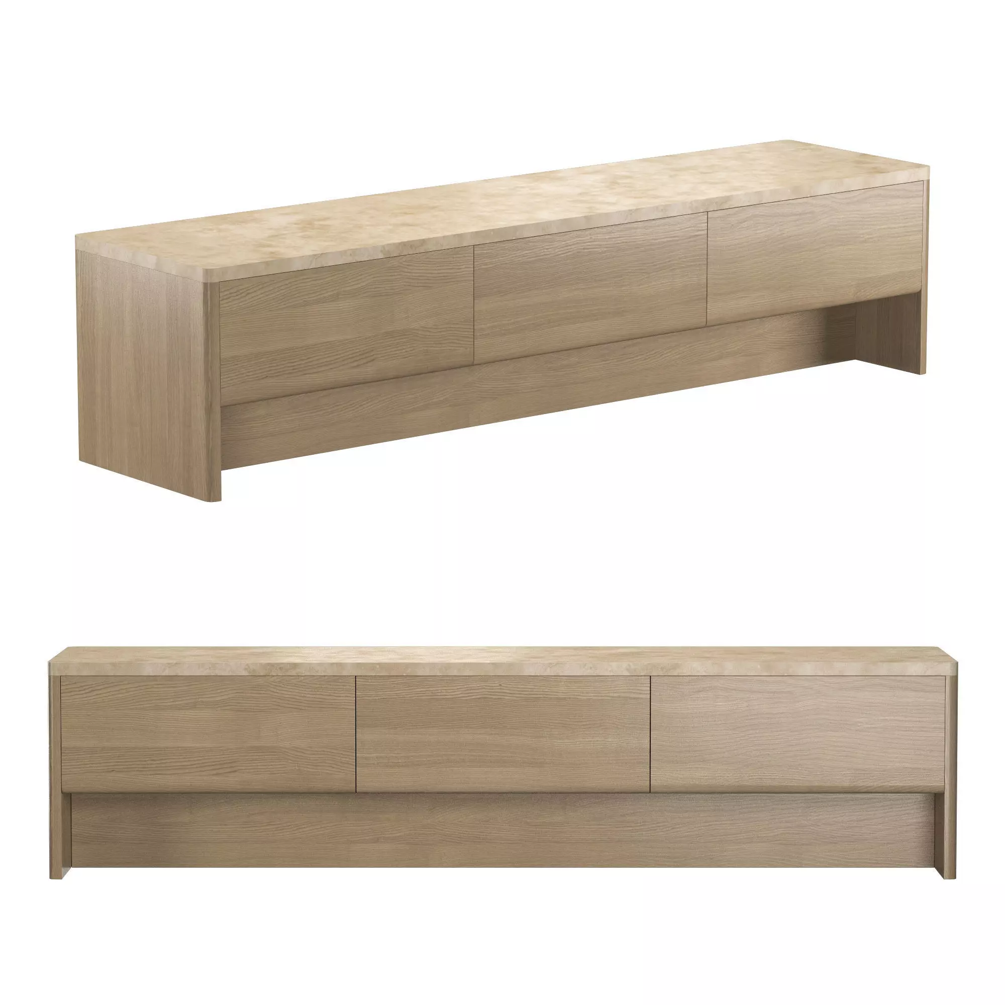 Low Sideboard with Drawers 192PIA192DL 3D model_0