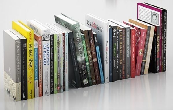 Books book shelf with Free 3D model