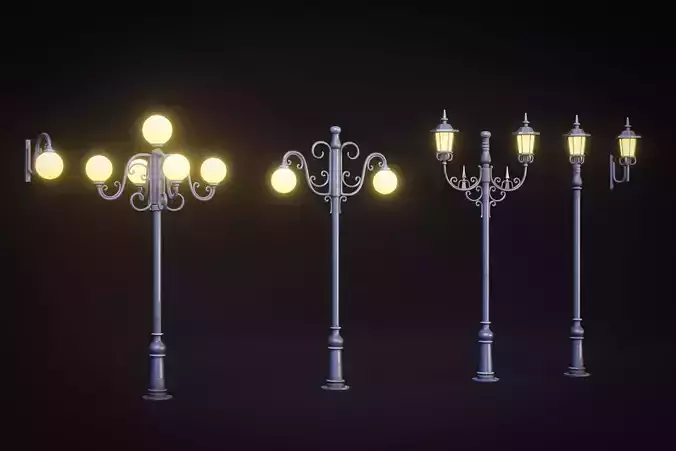 Park Lamps - Street Lights - Stylized Pack