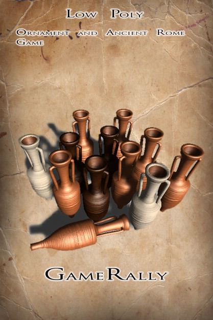 Amphora rar Low-poly 3D model_3
