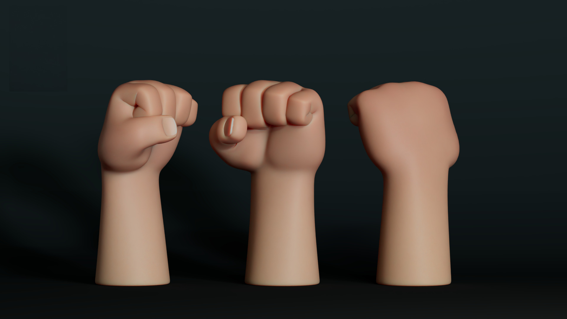 Stylized Toon Hand Rig Low poly 3D Model Low-poly 3D model_1