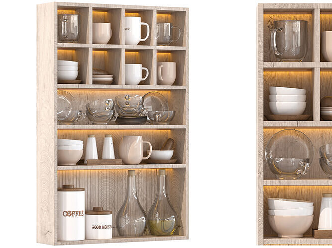 Wall Mounted Mug Shelf 3D model