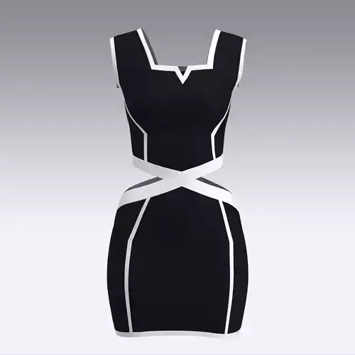 dress black white color block 