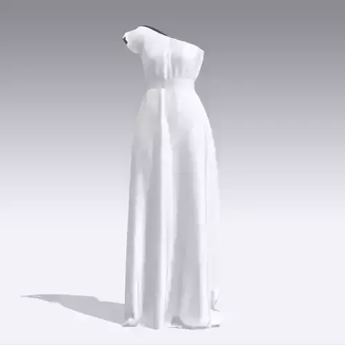 dress one shoulder drape skirt Low-poly 3D model