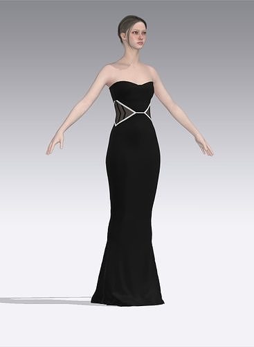 dress corset hourglass shape Low-poly 3D model