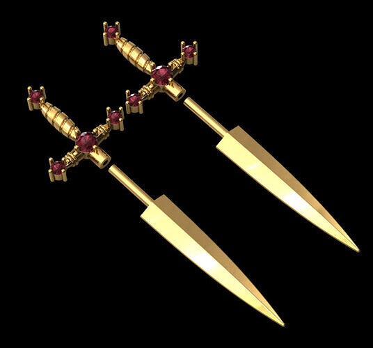 Sword earrings 3D print model