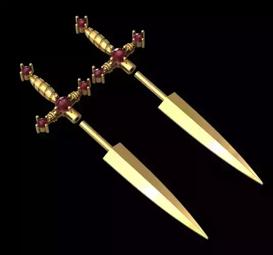 Sword earrings 3D print model