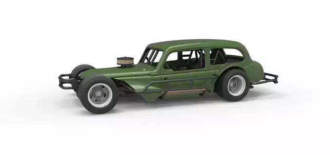 Vintage Asphalt Modified stock car V7 Scale 1 to 25 3D print model