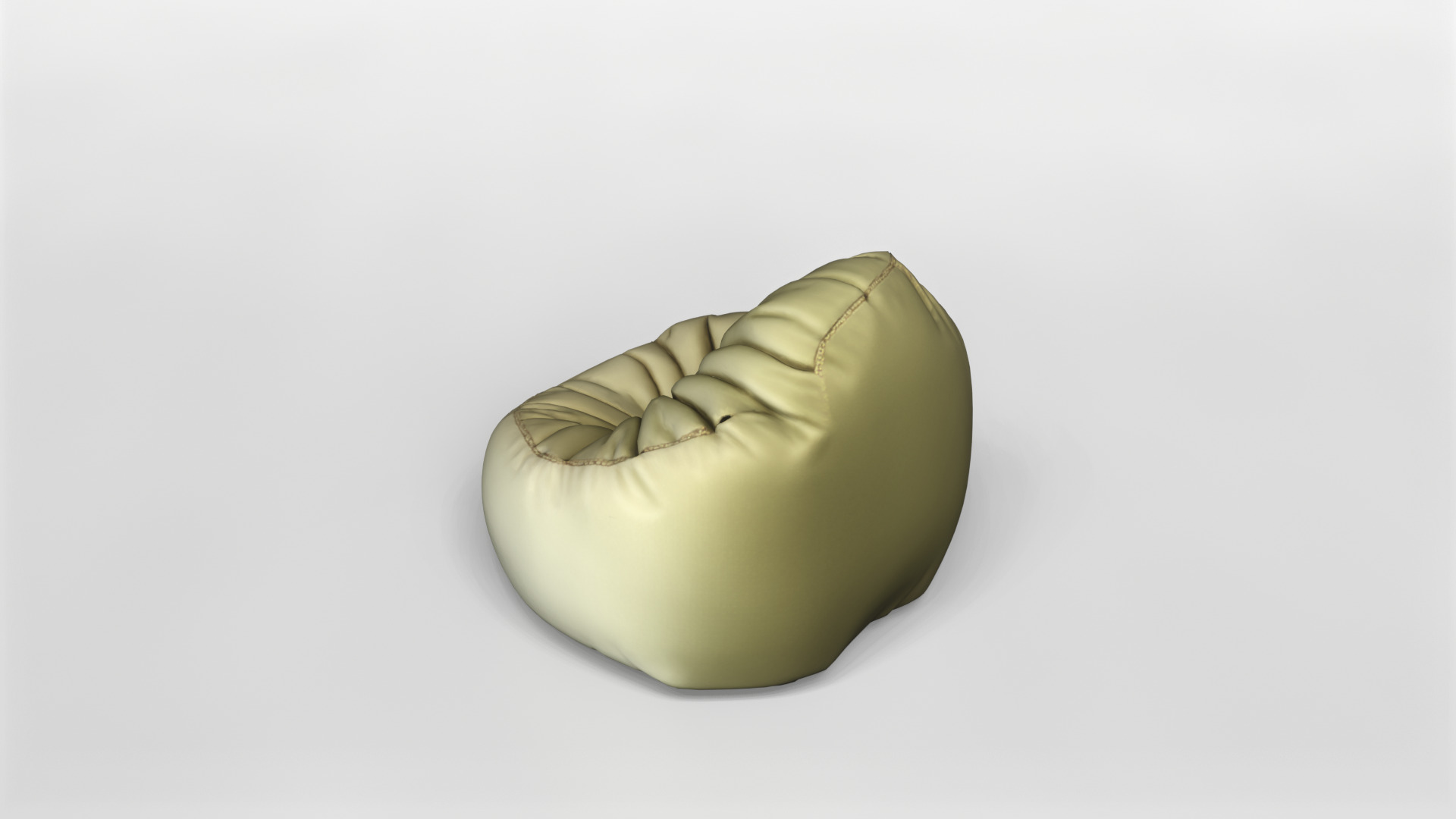 Modern Olive Green Bean Bag Chair 3D Model 3D model_3