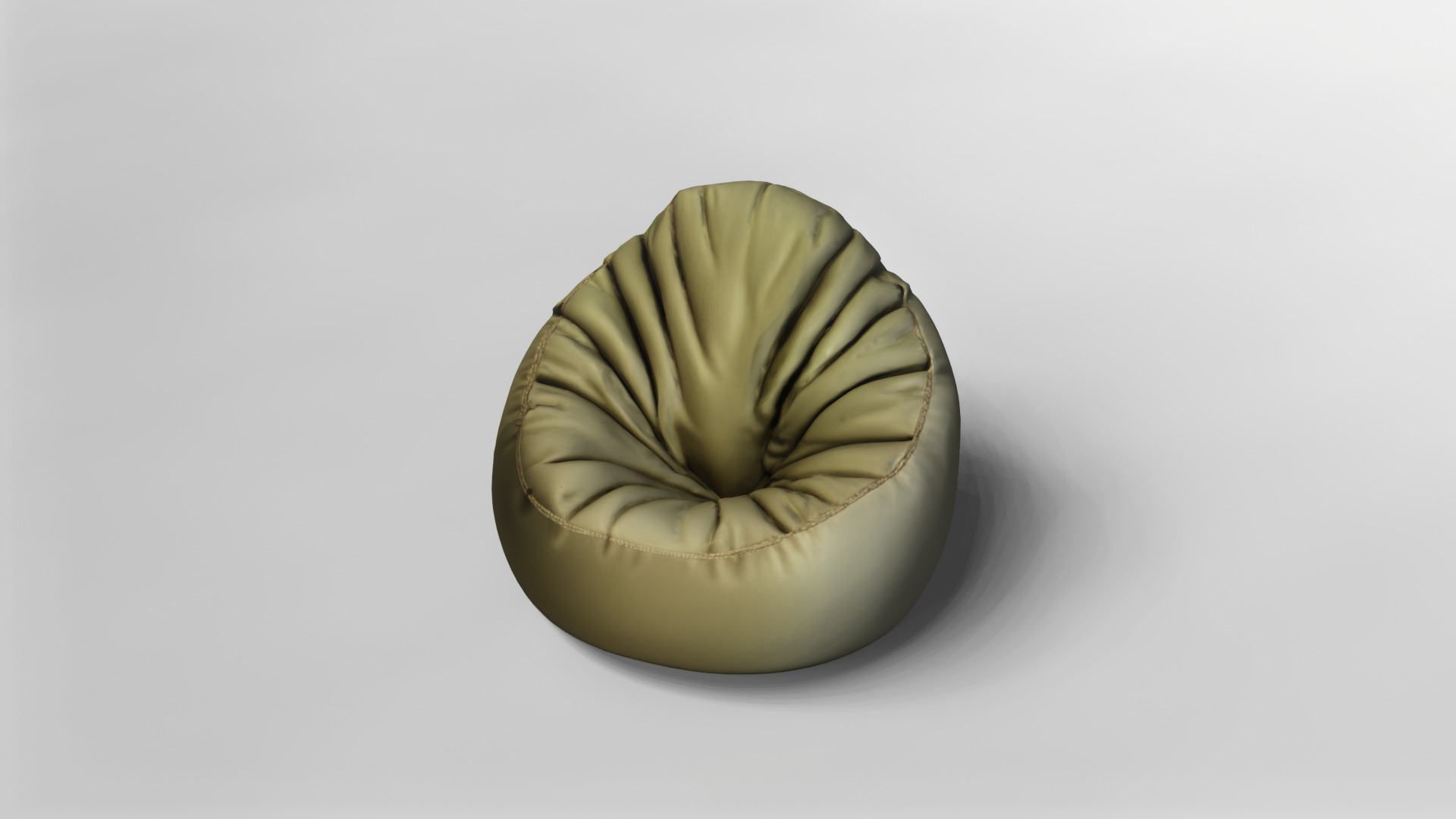Modern Olive Green Bean Bag Chair 3D Model 3D model_1