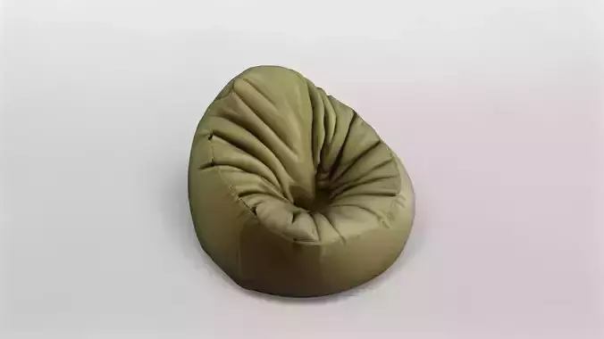 Modern Olive Green Bean Bag Chair 3D Model