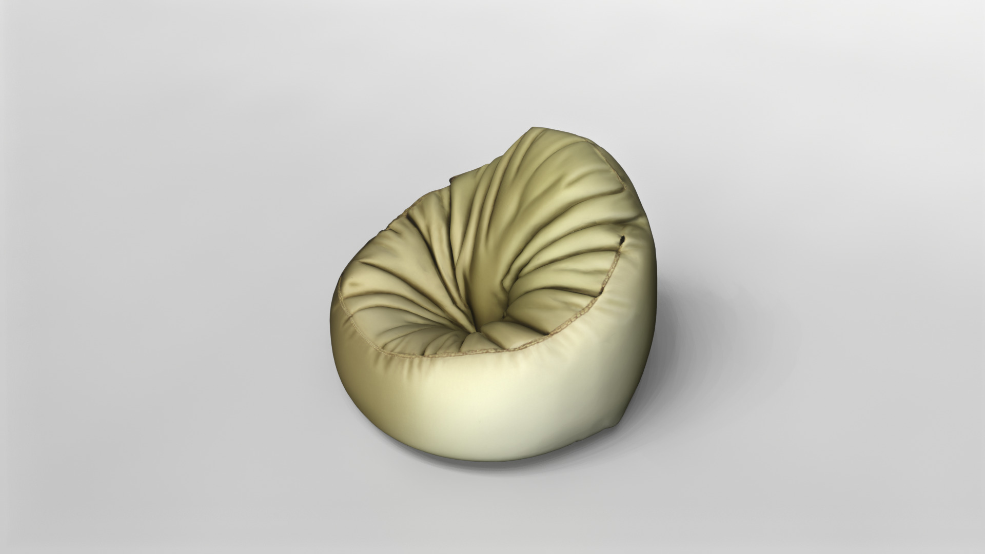 Modern Olive Green Bean Bag Chair 3D Model 3D model_2