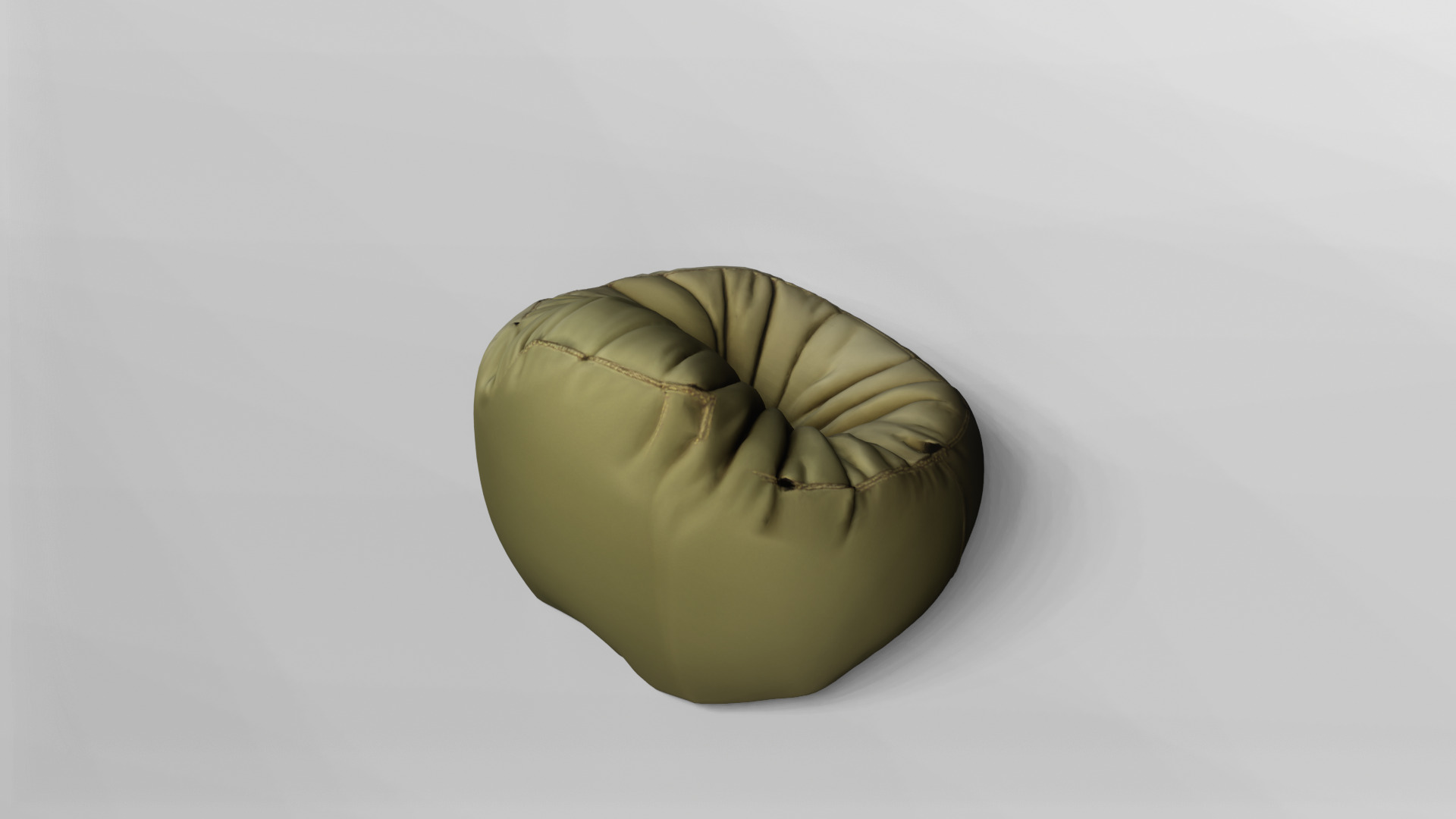Modern Olive Green Bean Bag Chair 3D Model 3D model_4