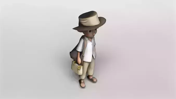 Stylized Young Explorer 3D Model