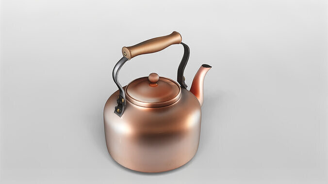 Vintage Copper Teapot 3D Model 3D model