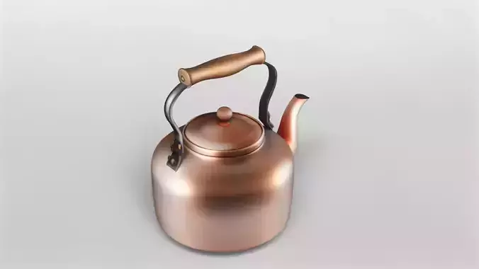 Vintage Copper Teapot 3D Model