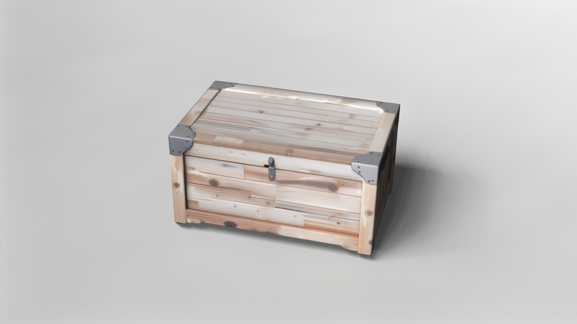 Wooden Storage Chest 3D Model 3D model_1