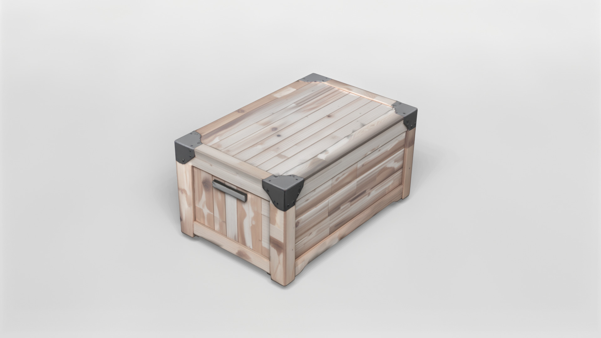Wooden Storage Chest 3D Model 3D model_3