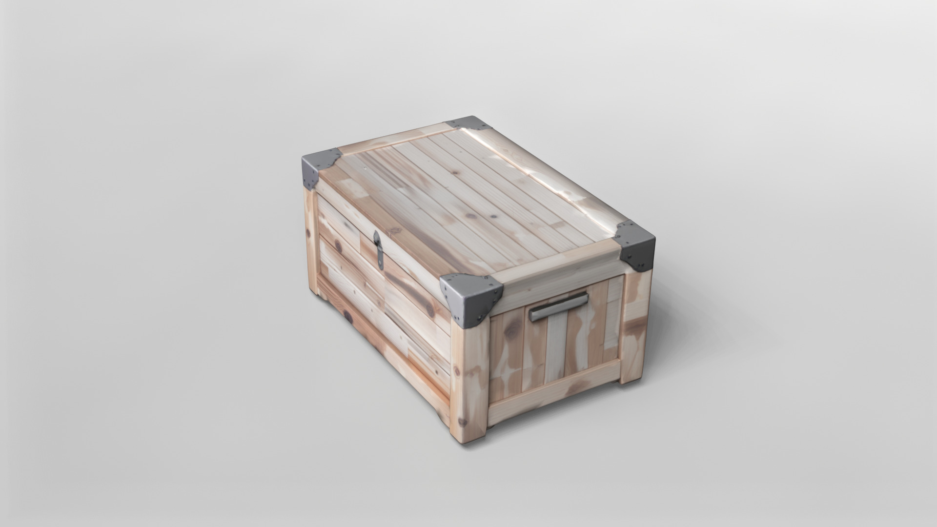 Wooden Storage Chest 3D Model 3D model_2