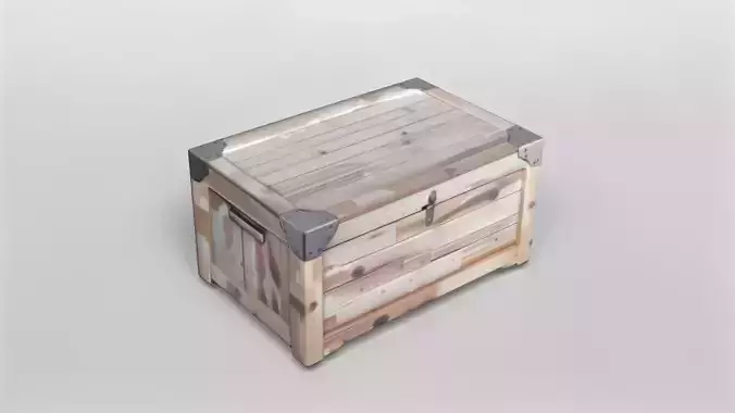 Wooden Storage Chest 3D Model