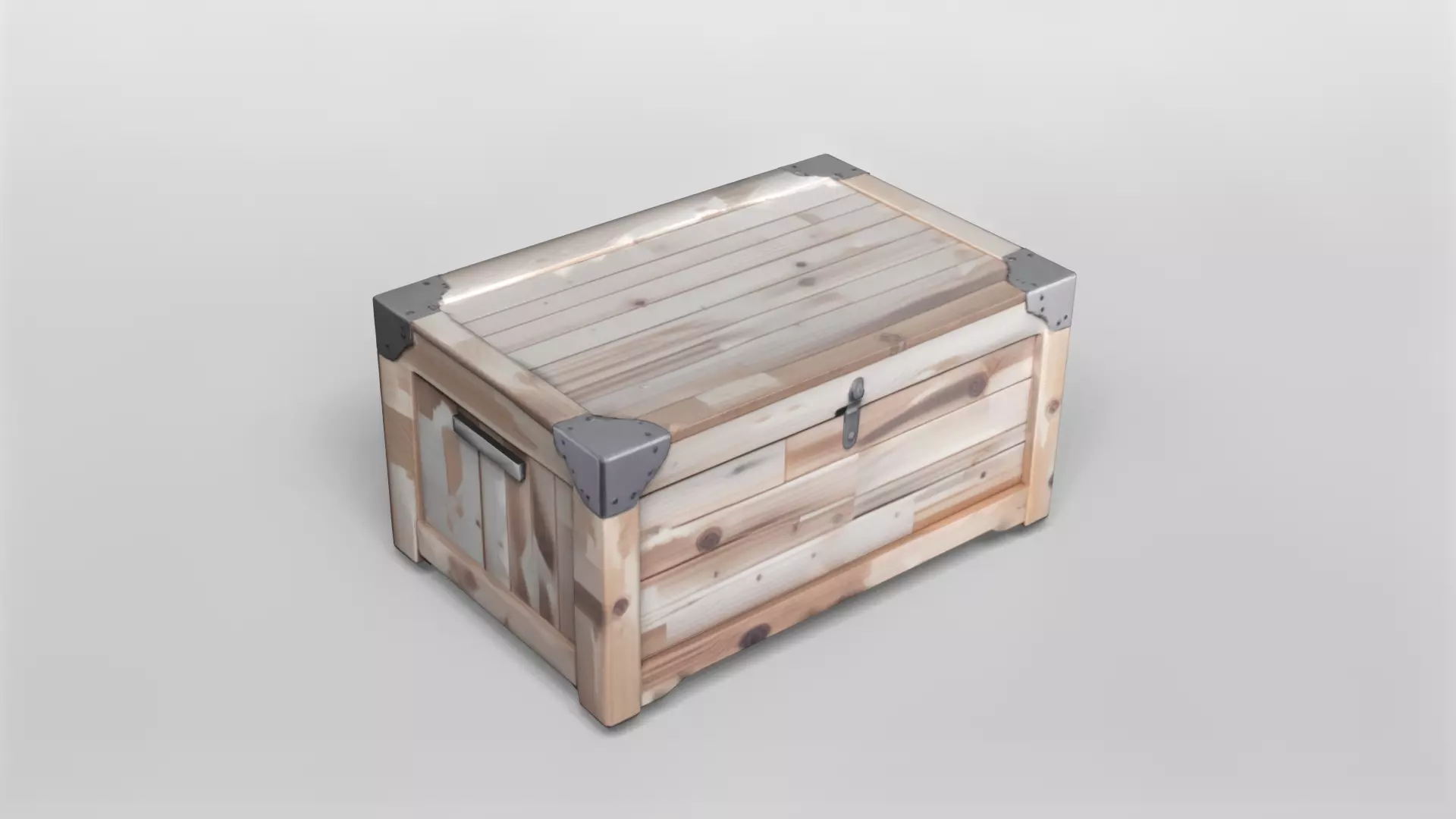 Wooden Storage Chest 3D Model 3D model_0