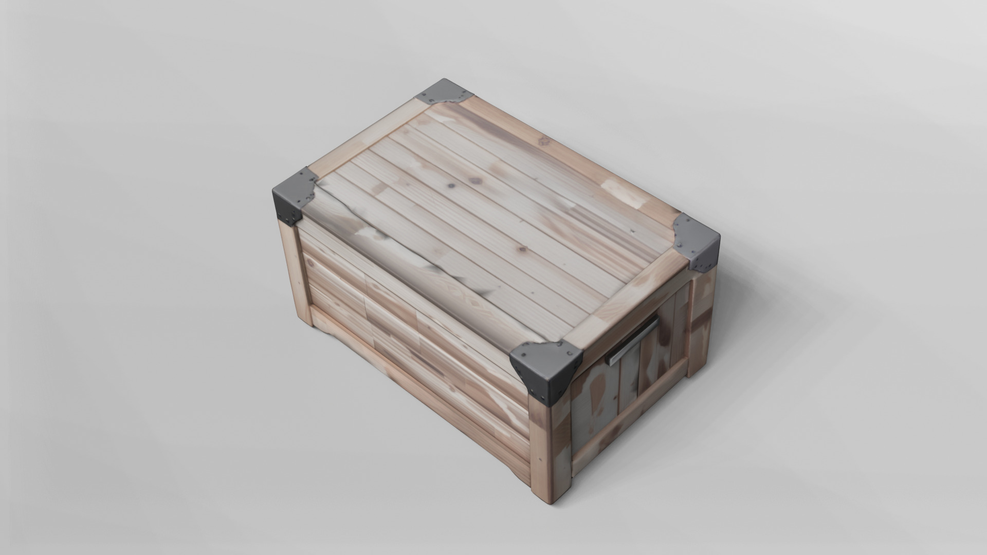 Wooden Storage Chest 3D Model 3D model_4
