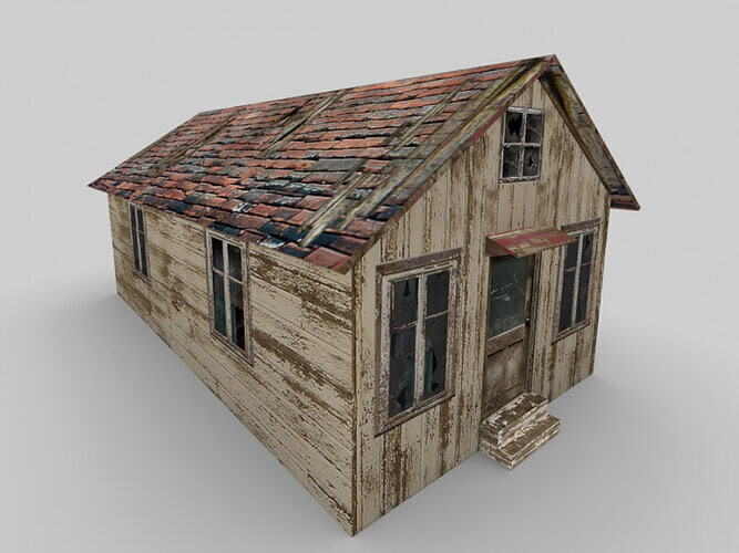 Abandoned Cottage House 3D Model 3D model