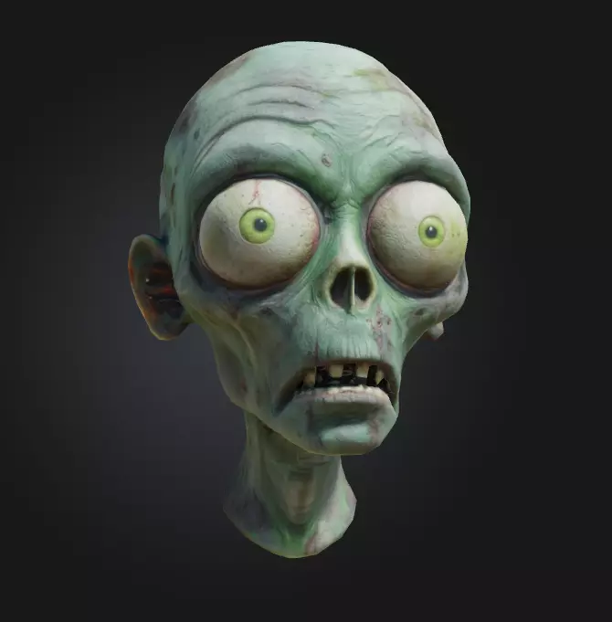 zombie head 3D model_0