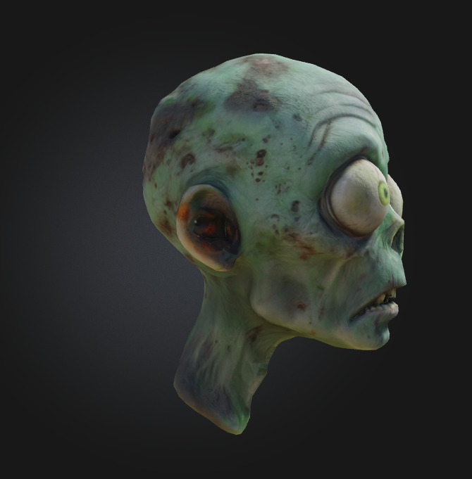zombie head 3D model_1