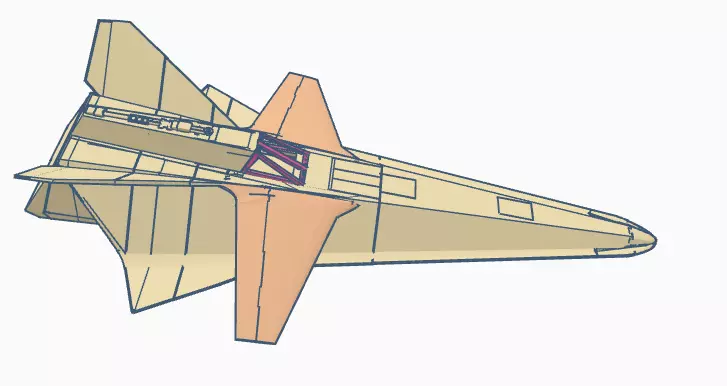 space 1999 glider for the 44 inch eagle studio size 3D print model