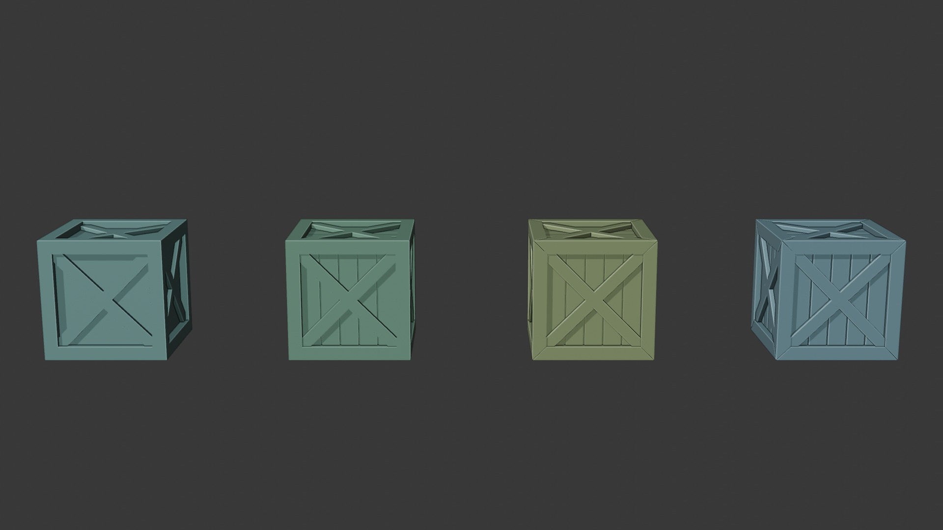 Wooden Boxes Pack Crate Low-Poly Free low-poly 3D model_9
