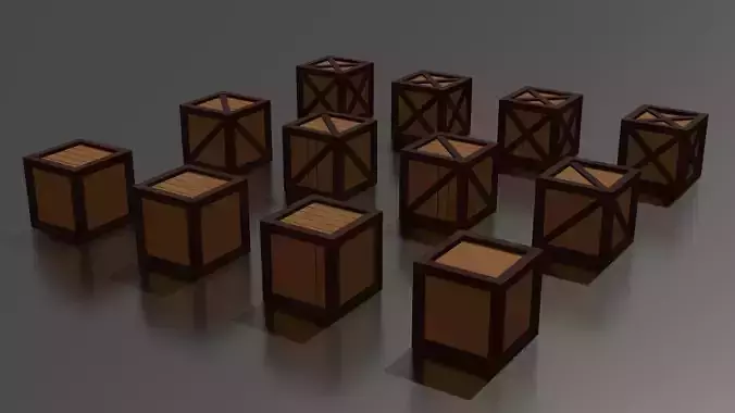 Wooden Boxes Pack Crate Low-Poly