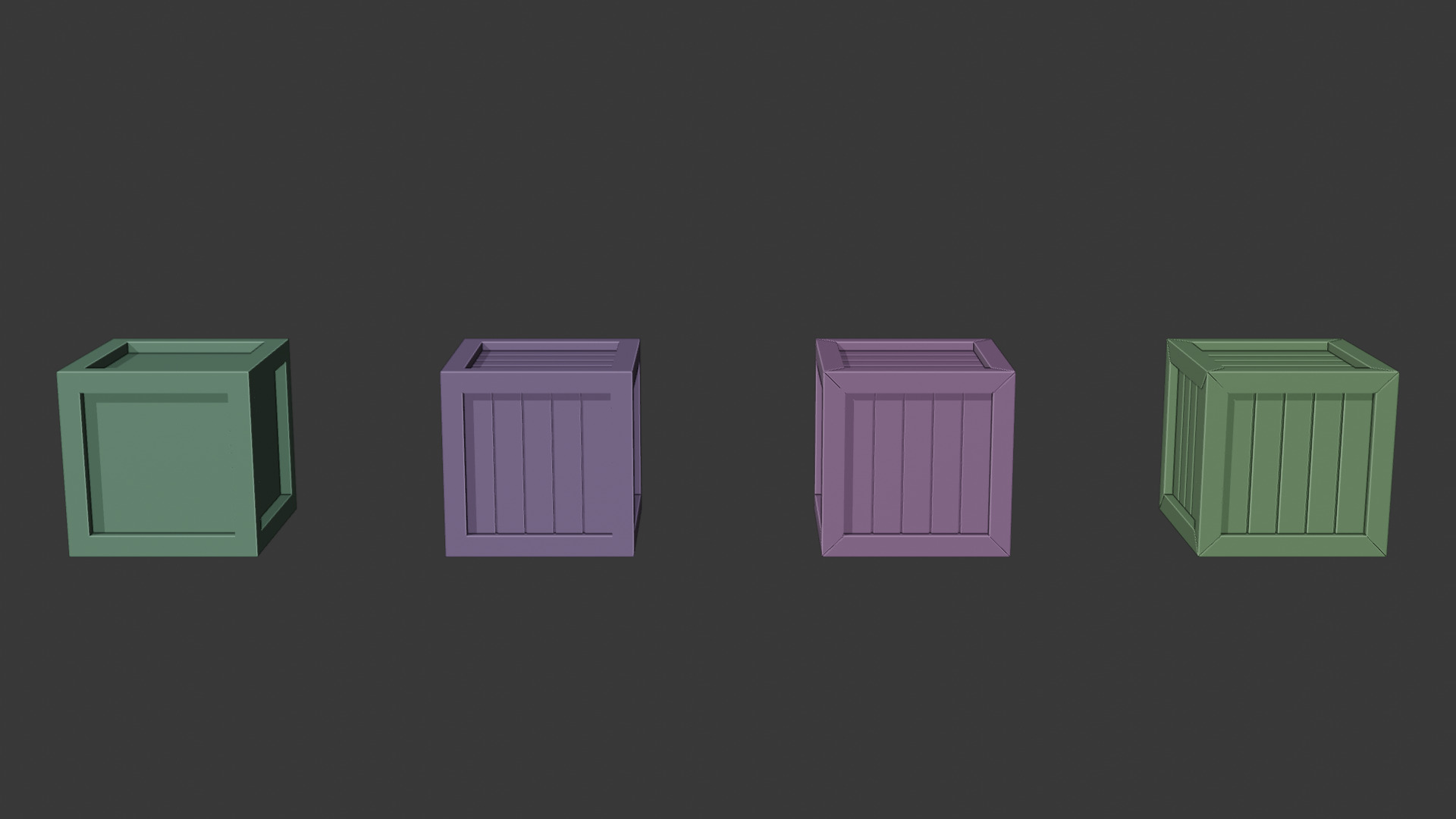 Wooden Boxes Pack Crate Low-Poly Free low-poly 3D model_3