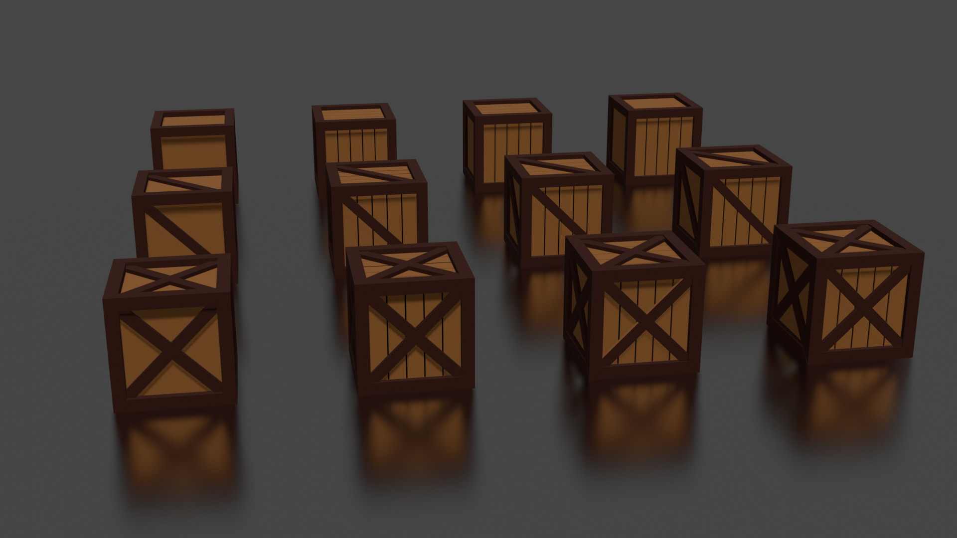 Wooden Boxes Pack Crate Low-Poly Free low-poly 3D model_1