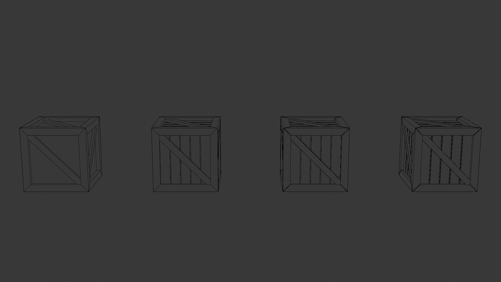 Wooden Boxes Pack Crate Low-Poly Free low-poly 3D model_7