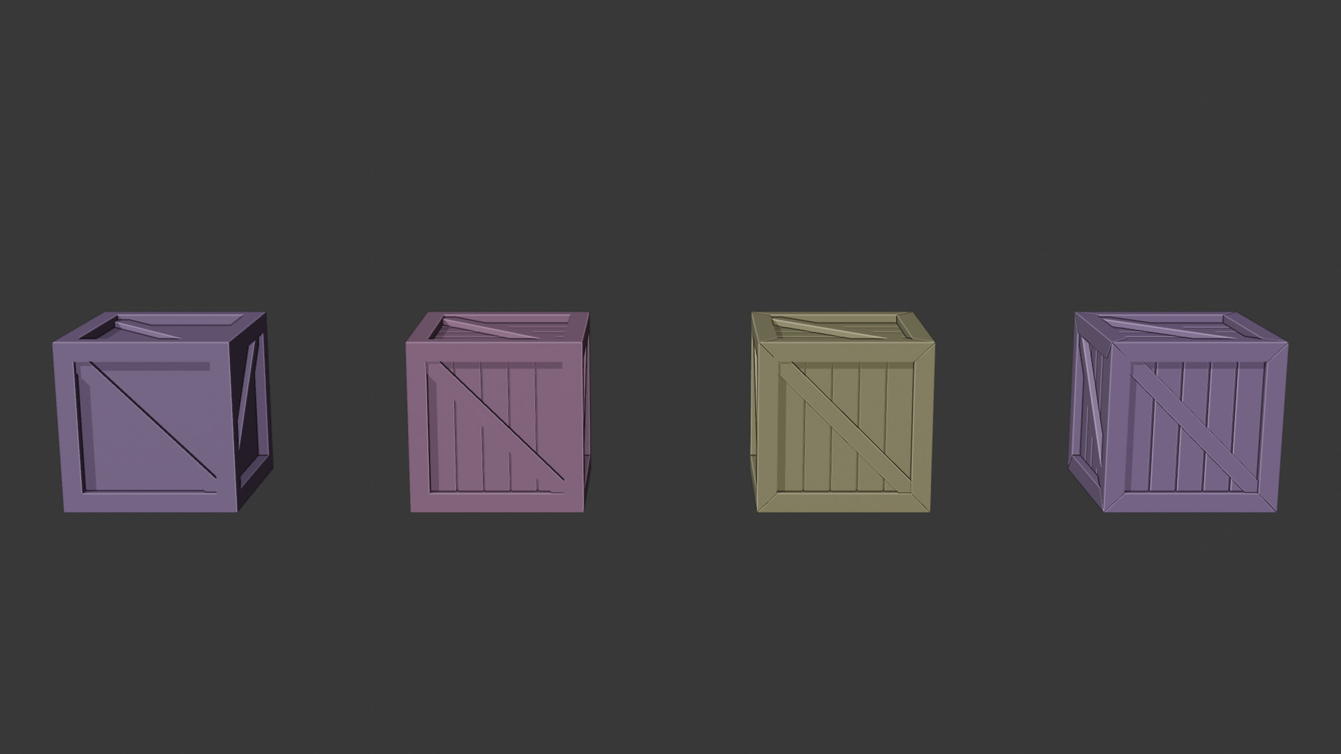 Wooden Boxes Pack Crate Low-Poly Free low-poly 3D model_6