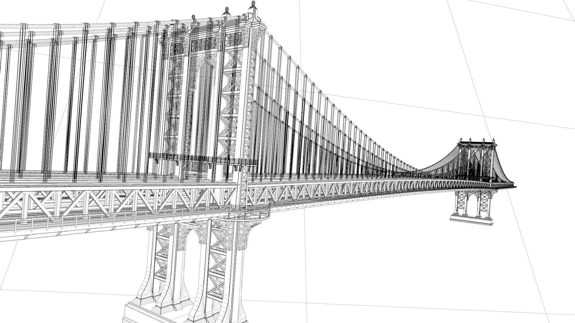 Manhattan Bridge 3D model_7