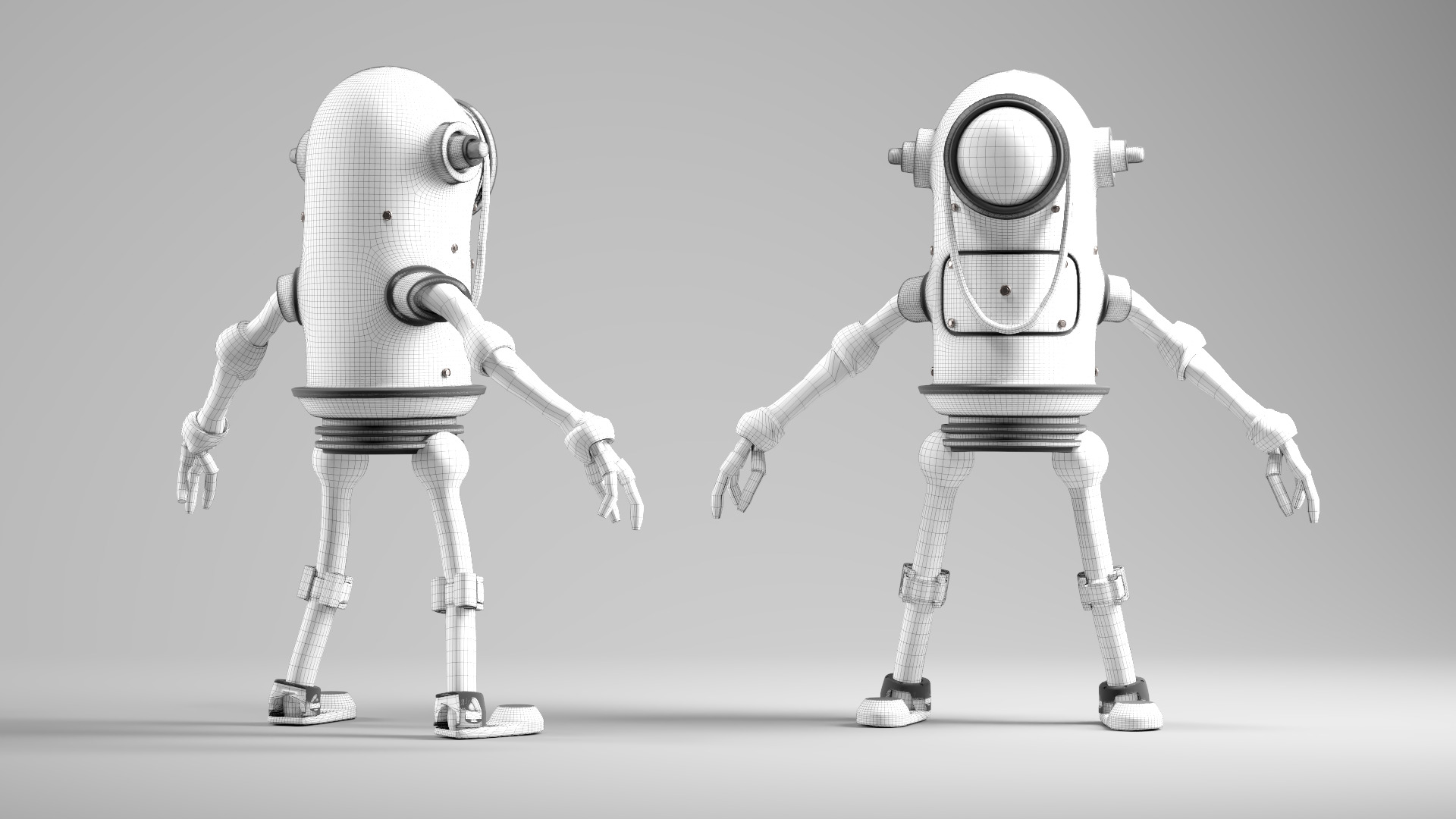 Game Ready Robot Character MINI Rusted BOT Low-poly 3D model_6