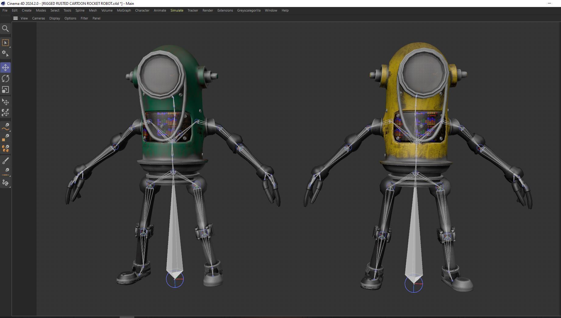 Game Ready Robot Character MINI Rusted BOT Low-poly 3D model_13