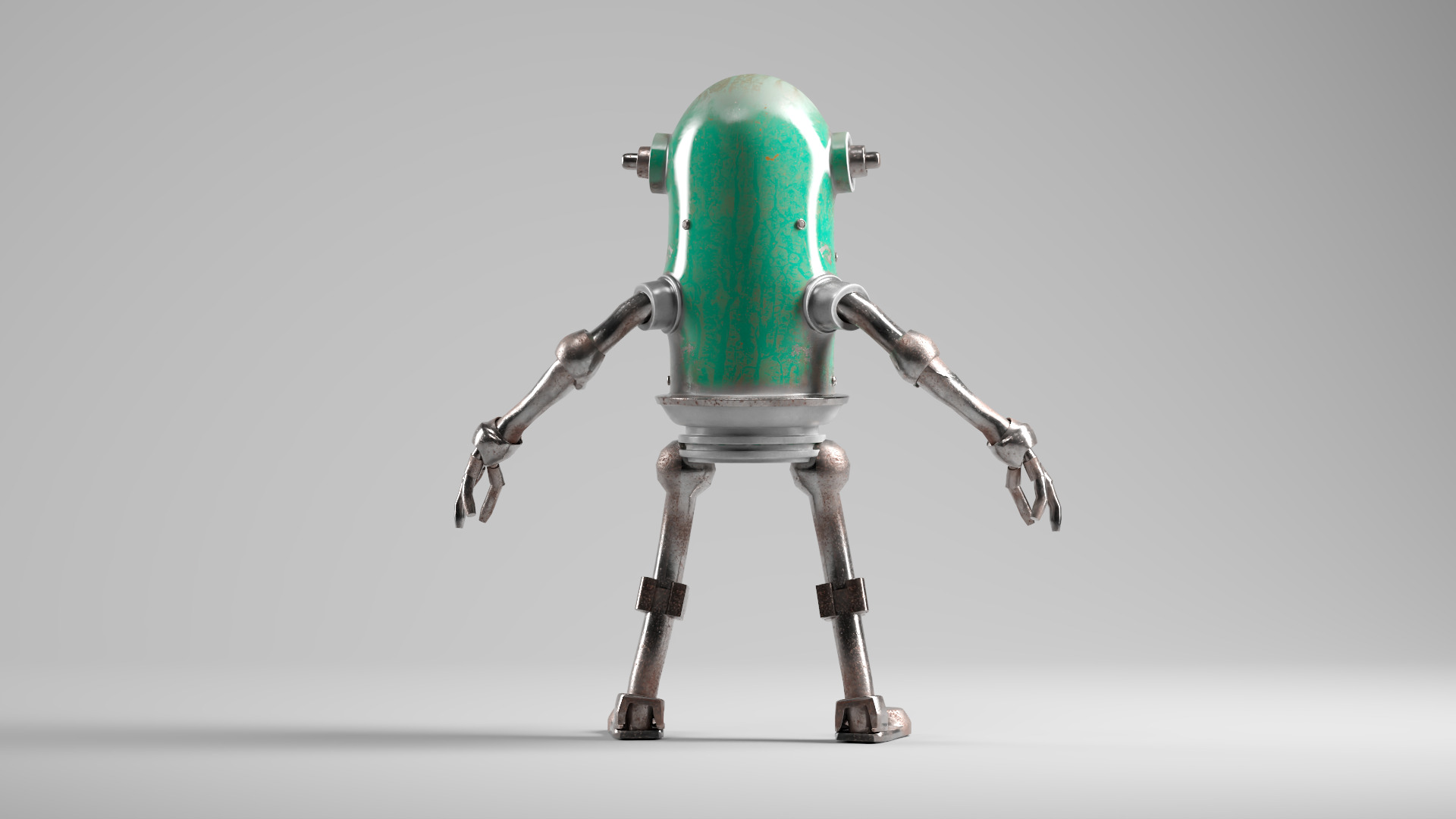 Game Ready Robot Character MINI Rusted BOT Low-poly 3D model_4